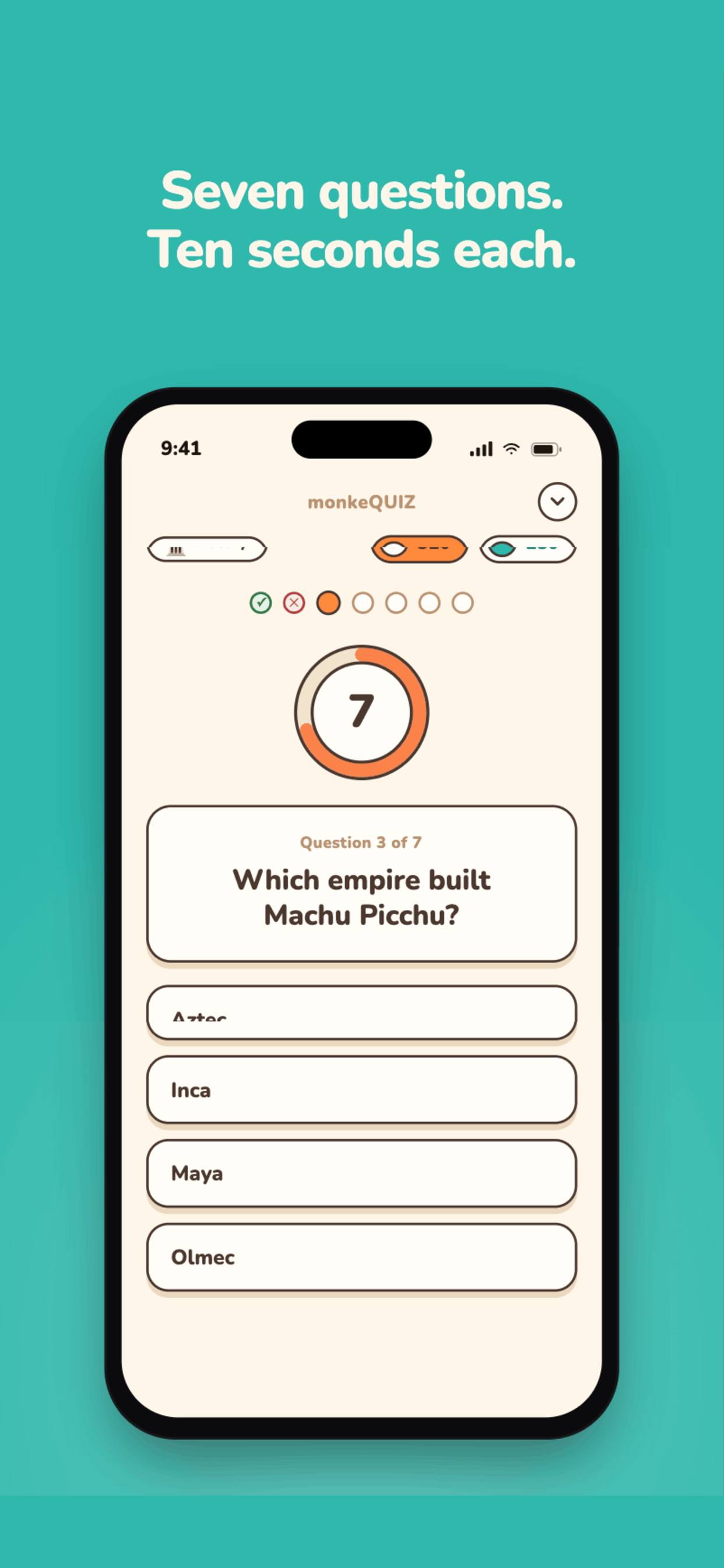 monkeQUIZ — live question